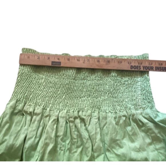 Green Tiered Smocked Waist Cotton Skirt By Ruby n Style Casual Cottagecore Fairy - Picture 2 of 7